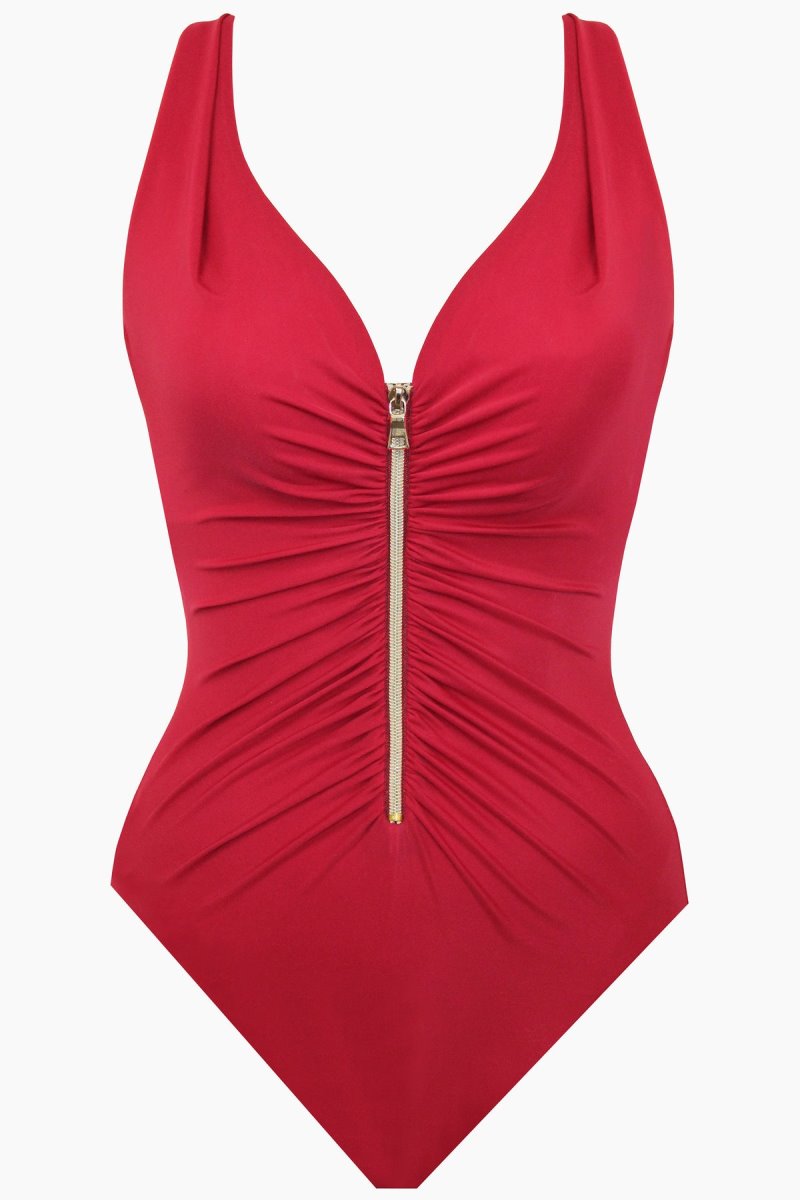 Women's Rose Razzle Dazzle Zipt One Piece - Miraclesuit USA | DC532093I4