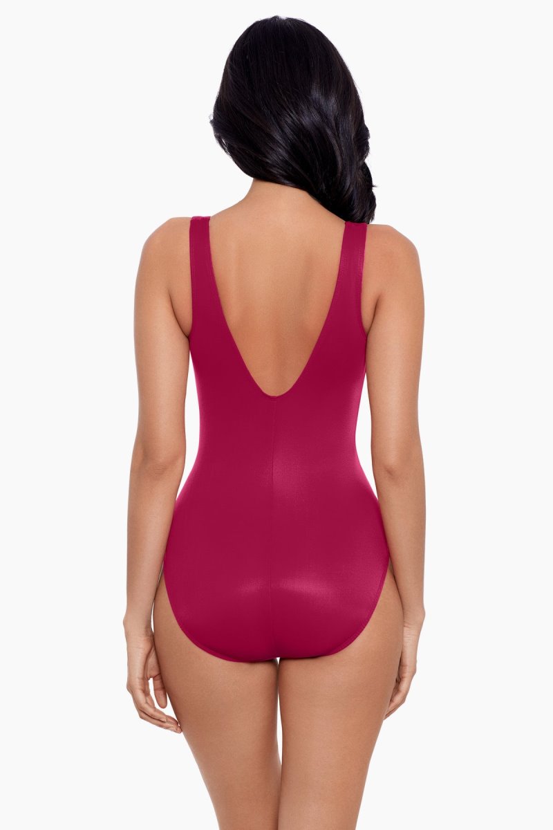 Women's Rose Rock Solid Regatta High Neck One Piece - Miraclesuit USA | ZT114221N6