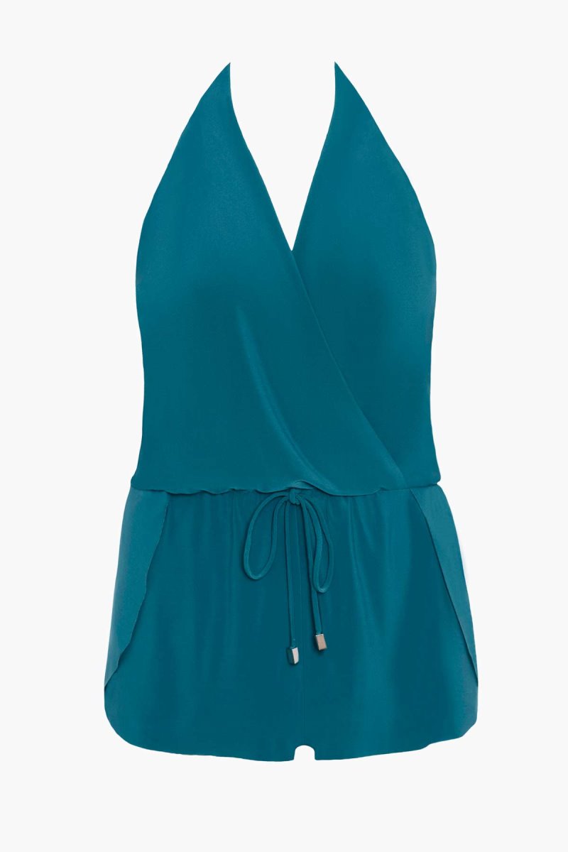 Women's Turquoise Bianca One Piece Romper - Miraclesuit USA | ZZ396339X2
