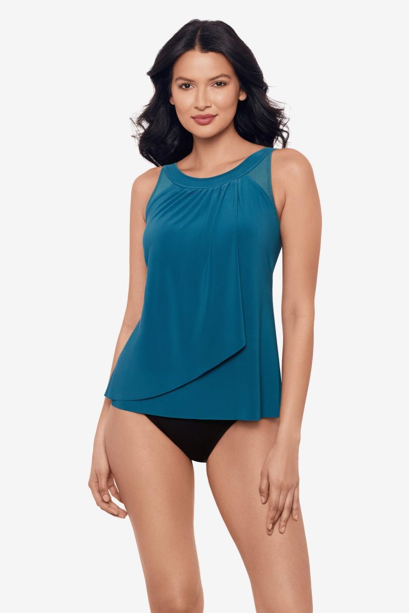 Women's Turquoise Illusionists Ursula Underwire Tankini Tops - Miraclesuit USA | XD527452V3