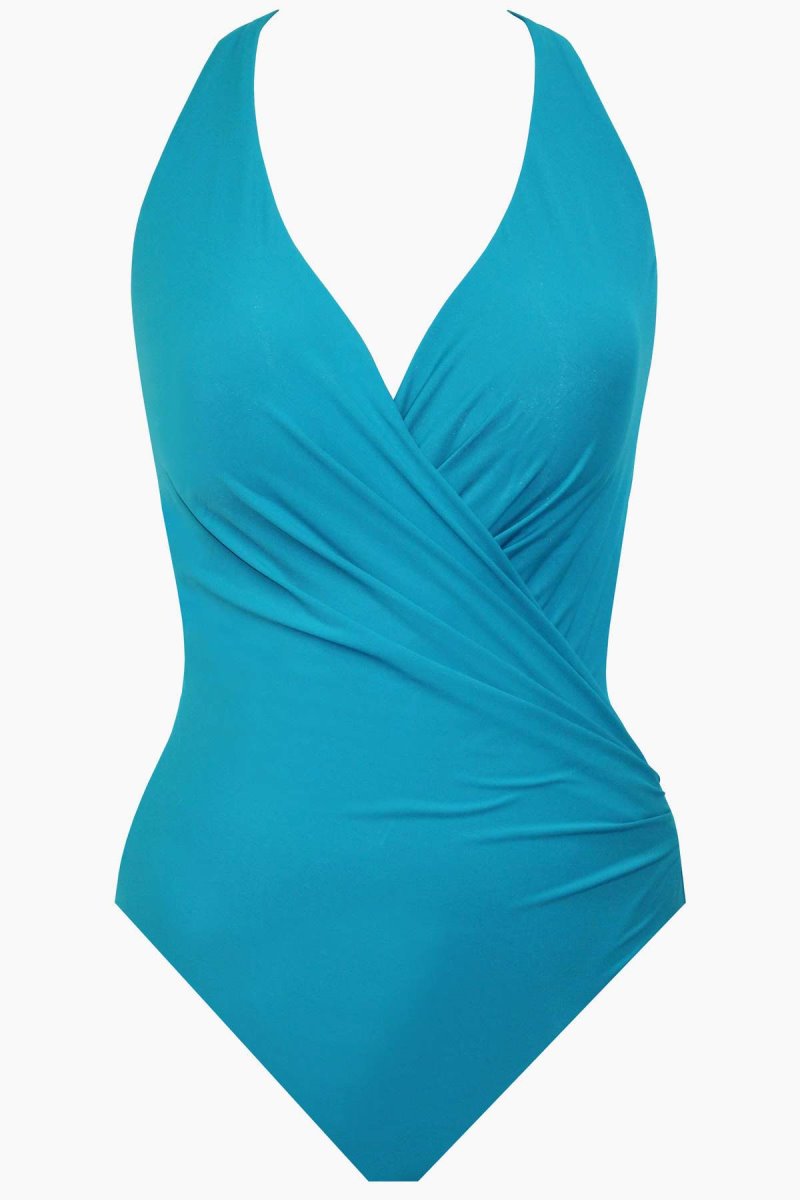 Women's Turquoise Rock Solid Wrapsody One Piece - Miraclesuit USA | SY007130H6